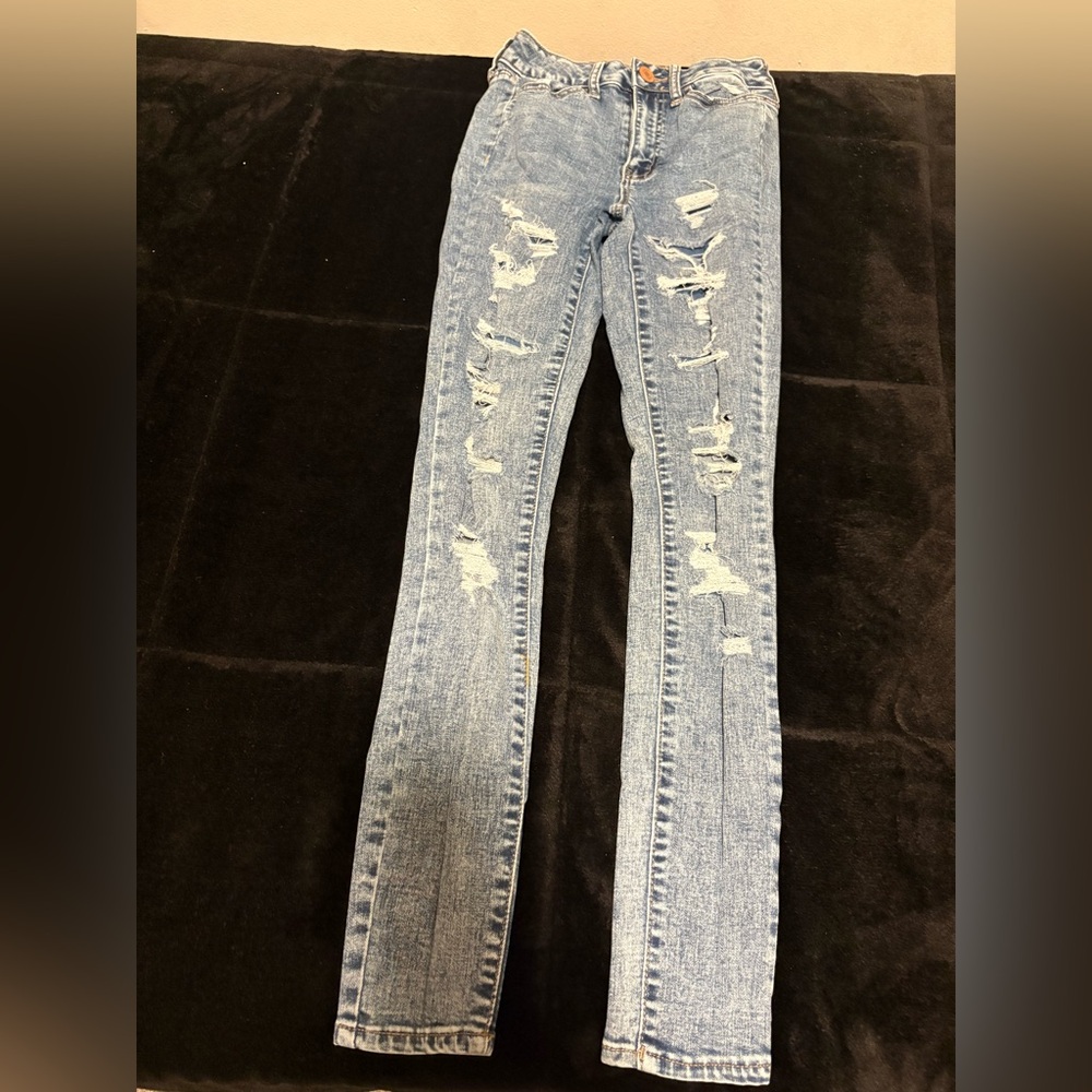 Kohl's Blue Skinny Distressed Jeans